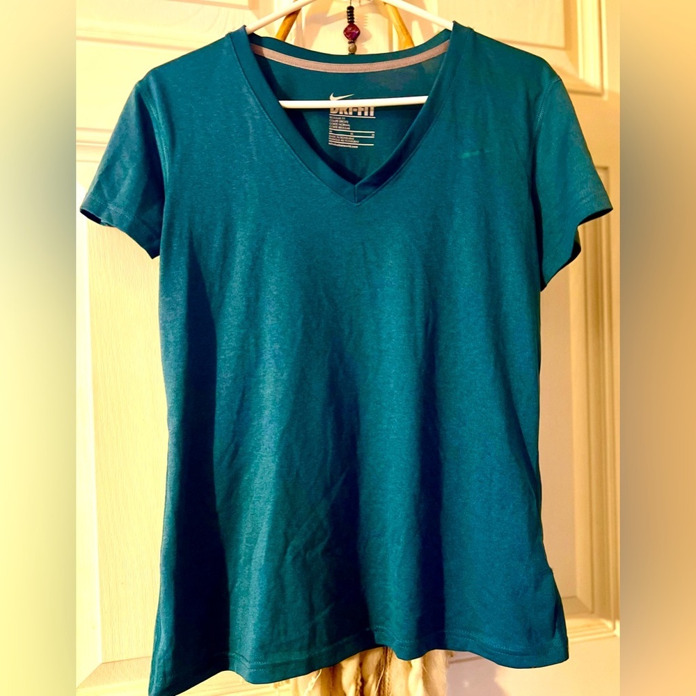Nike Dry Fit V-Neck, Teal